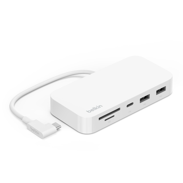 [745883837687] Belkin Connect USB-C® 6-in-1 Multiport Hub with Mount, Thunderbolt 3, 10Gbps, 2x USB-A, USB-C, SD 3.0  microSD card reader, Gigabit Ethernet