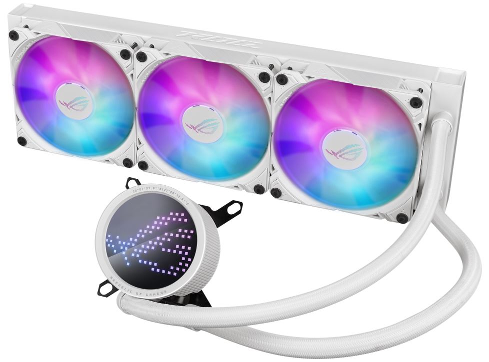 4711081943273 ASUS ROG RYUO III 360 ARGB WHITE EDITION All-In-One Liquid CPU Cooler, Anime Matrix™ LED Display, ROG ARGB, LGA 1700/1200/115x/ AM4/AM5/Aura Sync