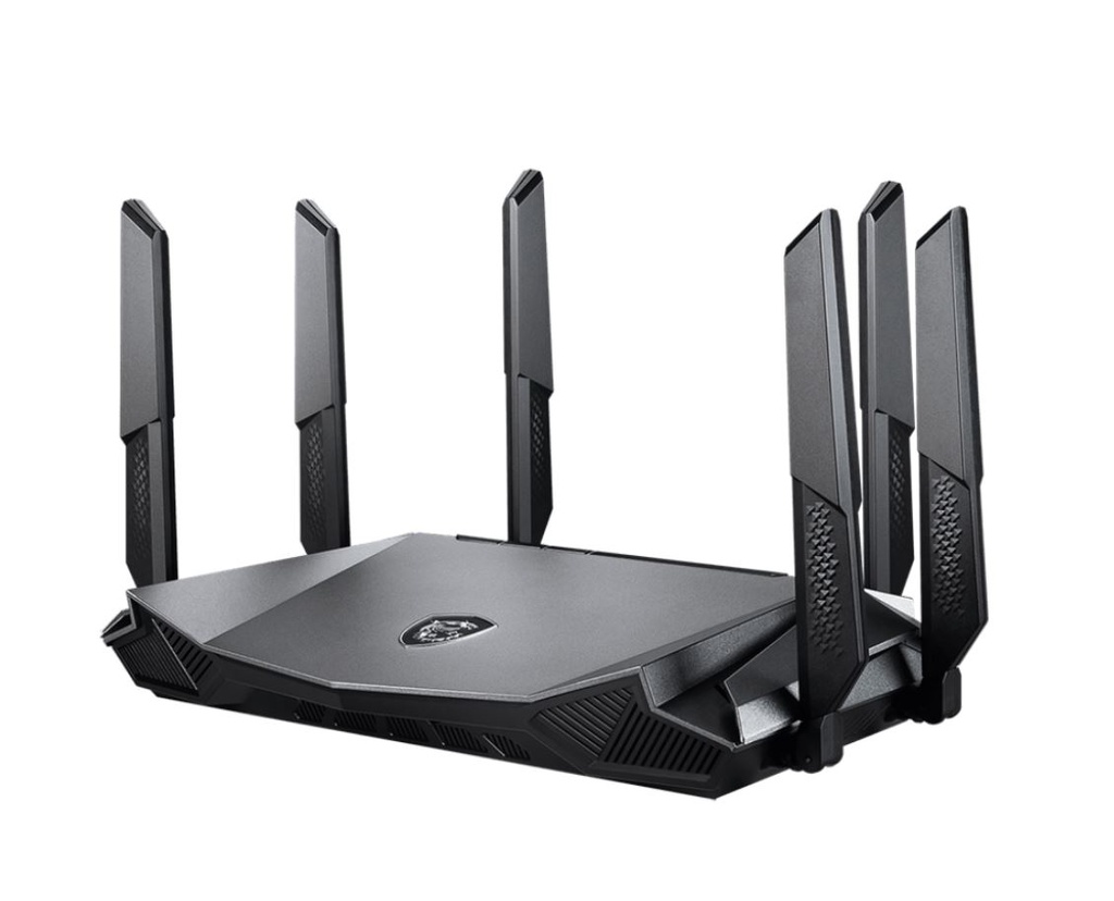 4719072983345 MSI RadiX AX6600 WiFi 6 Tri-band Gaming Router, 2.4GHz / 5GHz, 6x antenna, Quad-core 1.8GHz, 256MB flash and 512MB DDR4 RAM, USB 3.0 x1