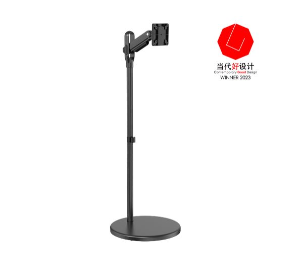 6956745172707 Brateck Mobile Spring assisted Display Floor Stand Fit Most 17"-35" Monitor Up to 10kg per screen VESA 75x75/100x100 Black colour (LS)