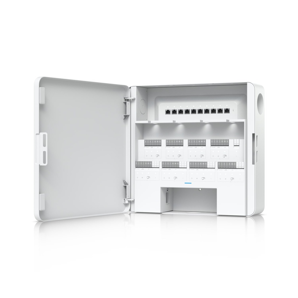 810084693117 Ubiquiti Enterprise Access Hub, With Entry And Exit Control to Eight Doors, Battery Backup Support,(8) Lock terminals (12V or Dry), 2Yr Warr