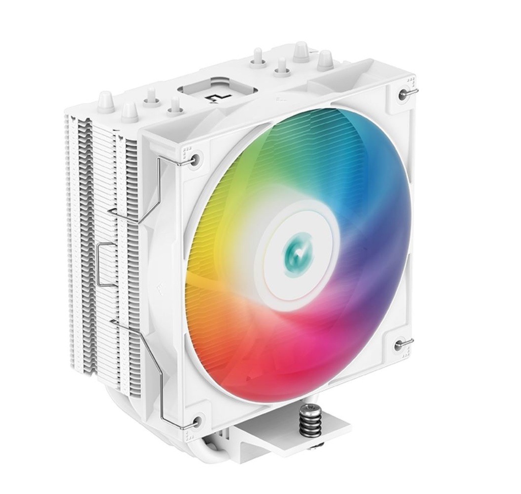 6933412727781 DeepCool AG400 ARGB WHITE Single Tower CPU Cooler, TDP 220W, 120mm Static ARGB Fan, Direct-Touch Copper Heat Pipes, Intel LGA1700/AMD AM5 Support