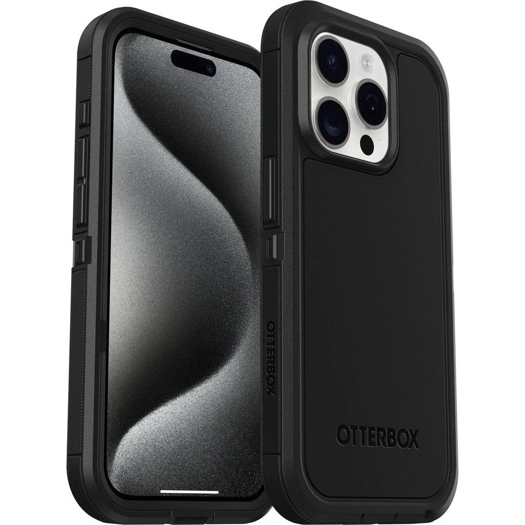 [840304733354] OtterBox Defender XT MagSafe Apple iPhone 15 Pro (6.1") Case Black - (77-92956), DROP+ 5X Military Standard, Multi-Layer, 7 Years Warranty