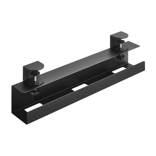 [6956745172479] Brateck Clamp-On Under Desk Cable Tray --  Black (LS)