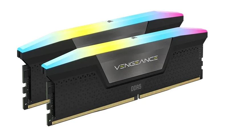 840006693277 Corsair Vengeance RGB 64GB (2x32GB) DDR5 UDIMM 5600MHz C36 1.25V Desktop Gaming Memory Black Optimized