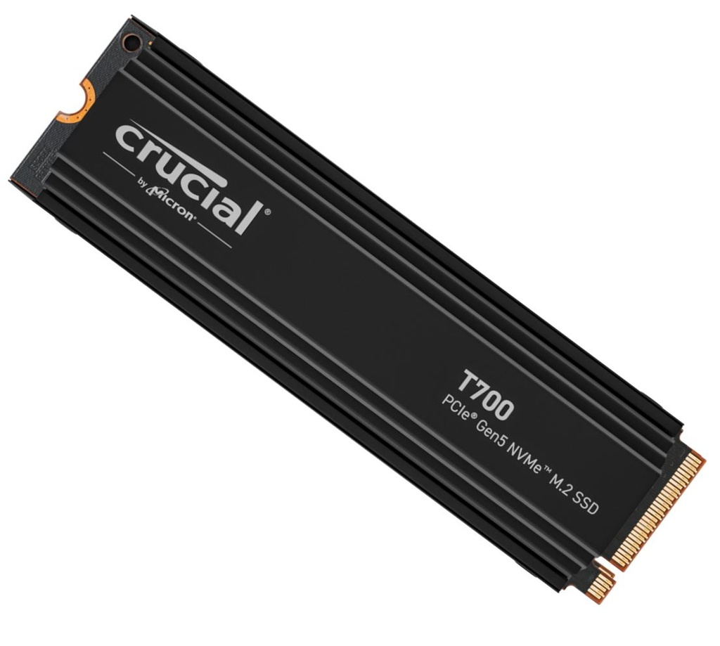649528936721 Crucial T700 4TB Gen5 NVMe SSD Heatsink 12400/11800 MB/s R/W 2400TBW 1500K IOPs 1.5M hrs MTTF with DirectStorage Intel 13th Gen  AMD Ryzen 7000