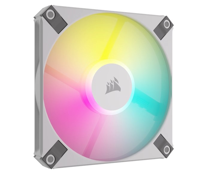 [840006693765] Corsair AF SLIM Series, AF120 RGB SLIM WHITE, 120mmx15mm Fluid Dynamic RGB Fan, Single Pack