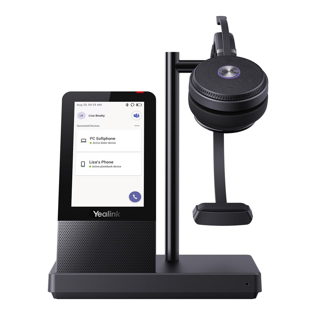 6938818306400 Yealink WH66 Mono Teams DECT Wireless Headset, UC Workstation, HD Voice, 2-Mic Noise Cancellation330° Adjustable, Leather Ear Cushions, Zoom