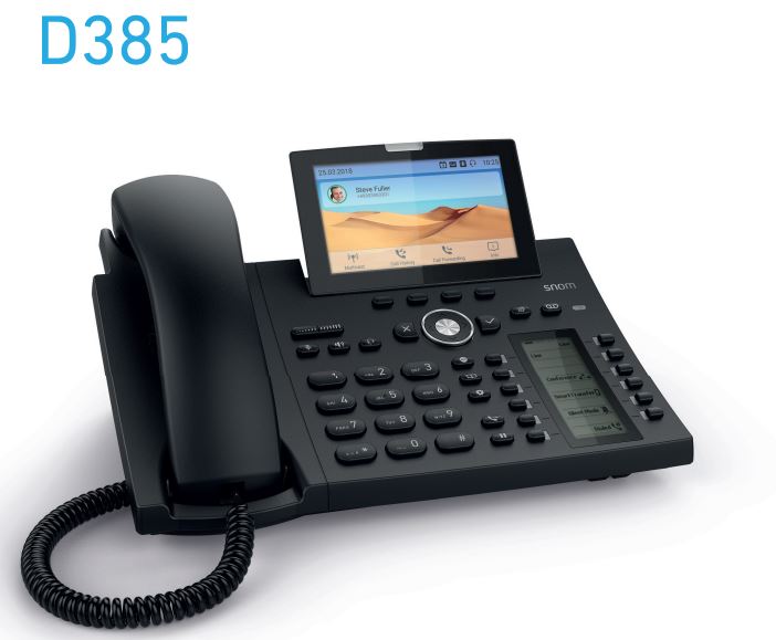 4260059582117 SNOM D385 12 Line IP Phone, SIP Desktop Phone Colour, SmartScreen, Sensor Hook Switch, Bluetooth, USB