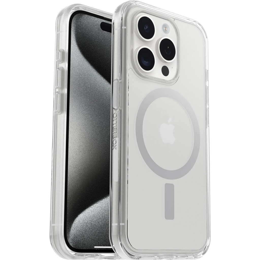 [840304734047] OtterBox Symmetry+ MagSafe Apple iPhone 15 Pro (6.1") Case Clear - (77-93026), Antimicrobial,DROP+ 3X Military Standard,Raised Edges,7 Years Warranty