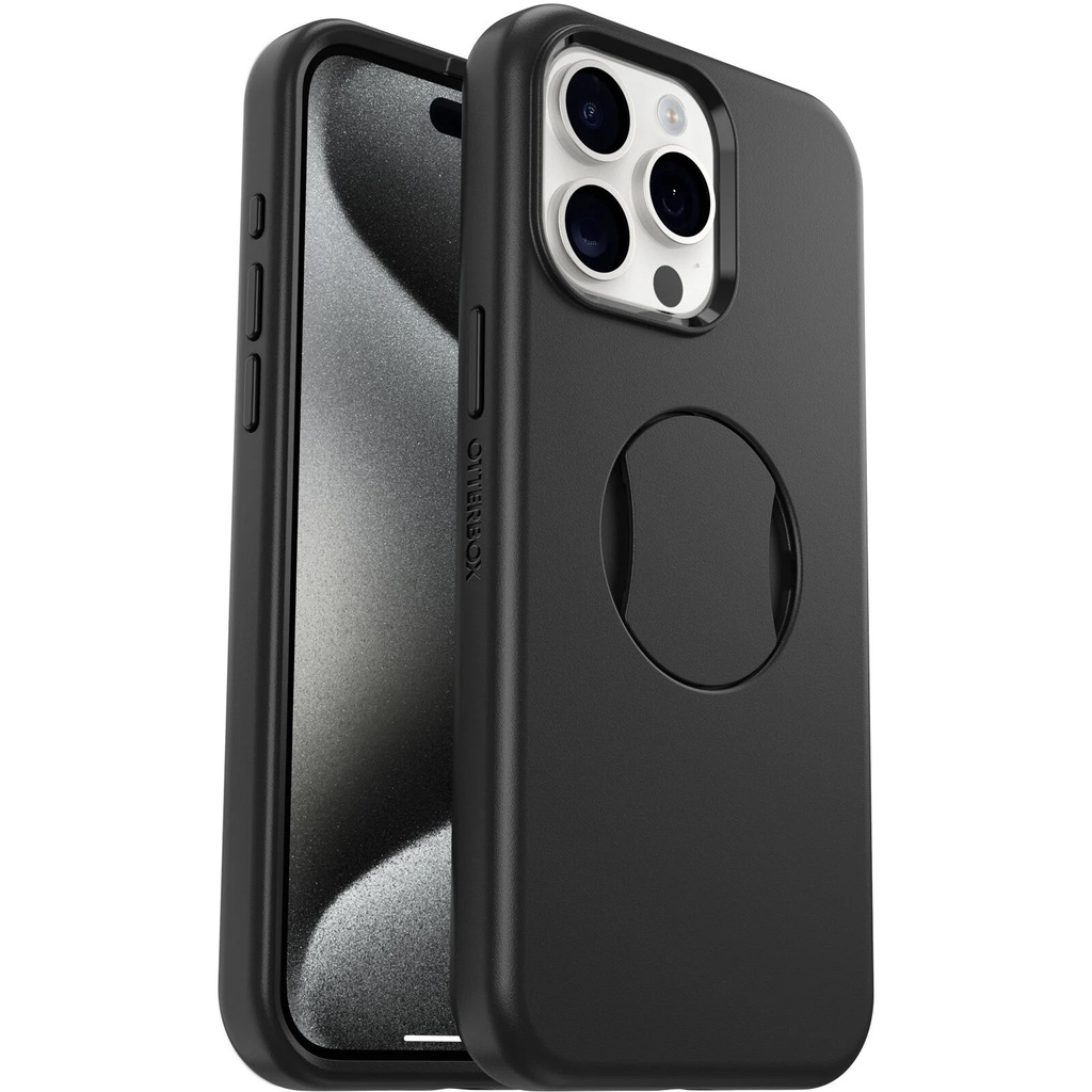 [840304735419] OtterBox OtterGrip Symmetry MagSafe Apple iPhone 15 Pro Max (6.7") Case Black - (77-93170), Antimicrobial, DROP+ 3X Military Standard,7 Years Warranty