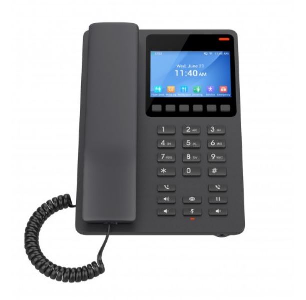 [IPG-GHP631] Grandstream GHP631 Desktop Hotel Phone, 3.5" Color LCD, PoE, Black
