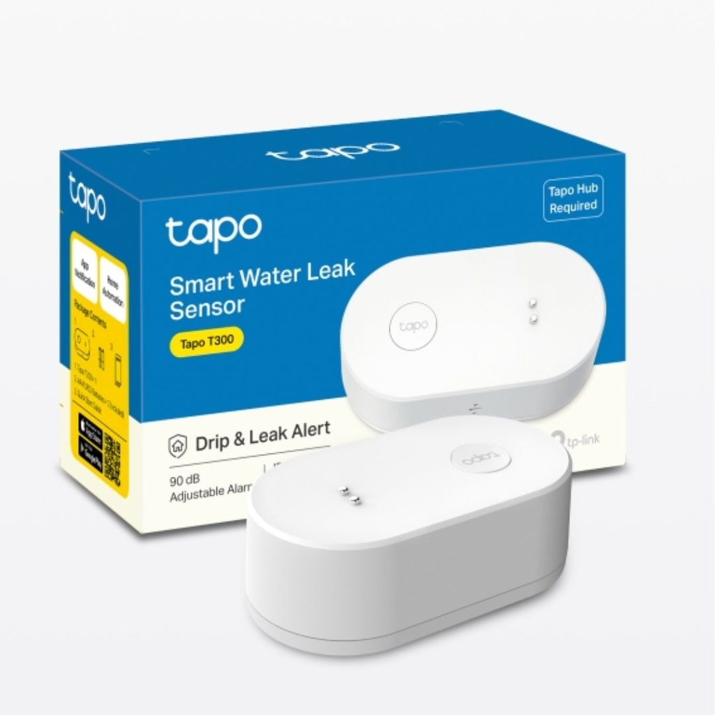 4897098687307 TP-Link Tapo T300 Smart Water Leak Sensor, 90 dB Dripping  Leaking Alarm, IP66 Waterproof, Hub Supported