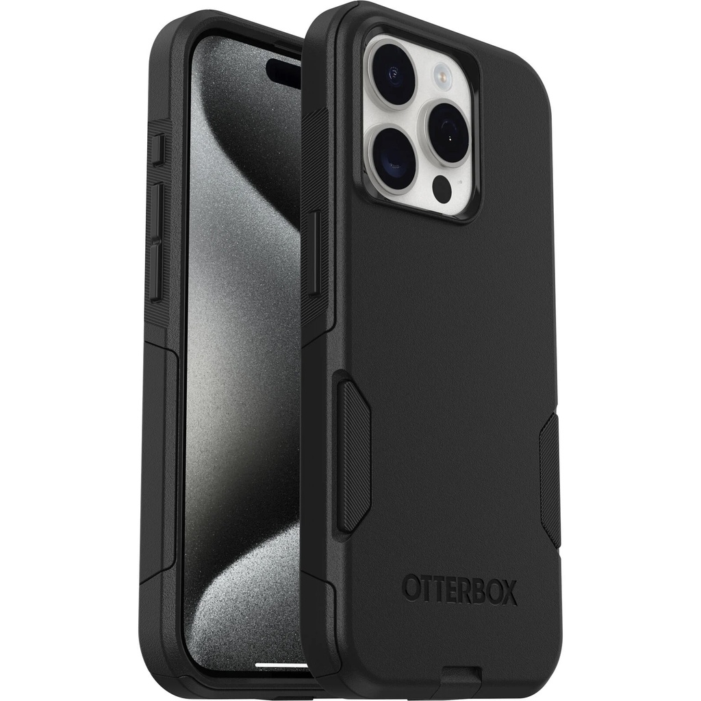[840304729524] OtterBox Commuter Apple iPhone 15 Pro (6.1") Case Black - (77-92561), Antimicrobial, DROP+ 3X Military Standard, Dual-Layer, 7 Years Warranty