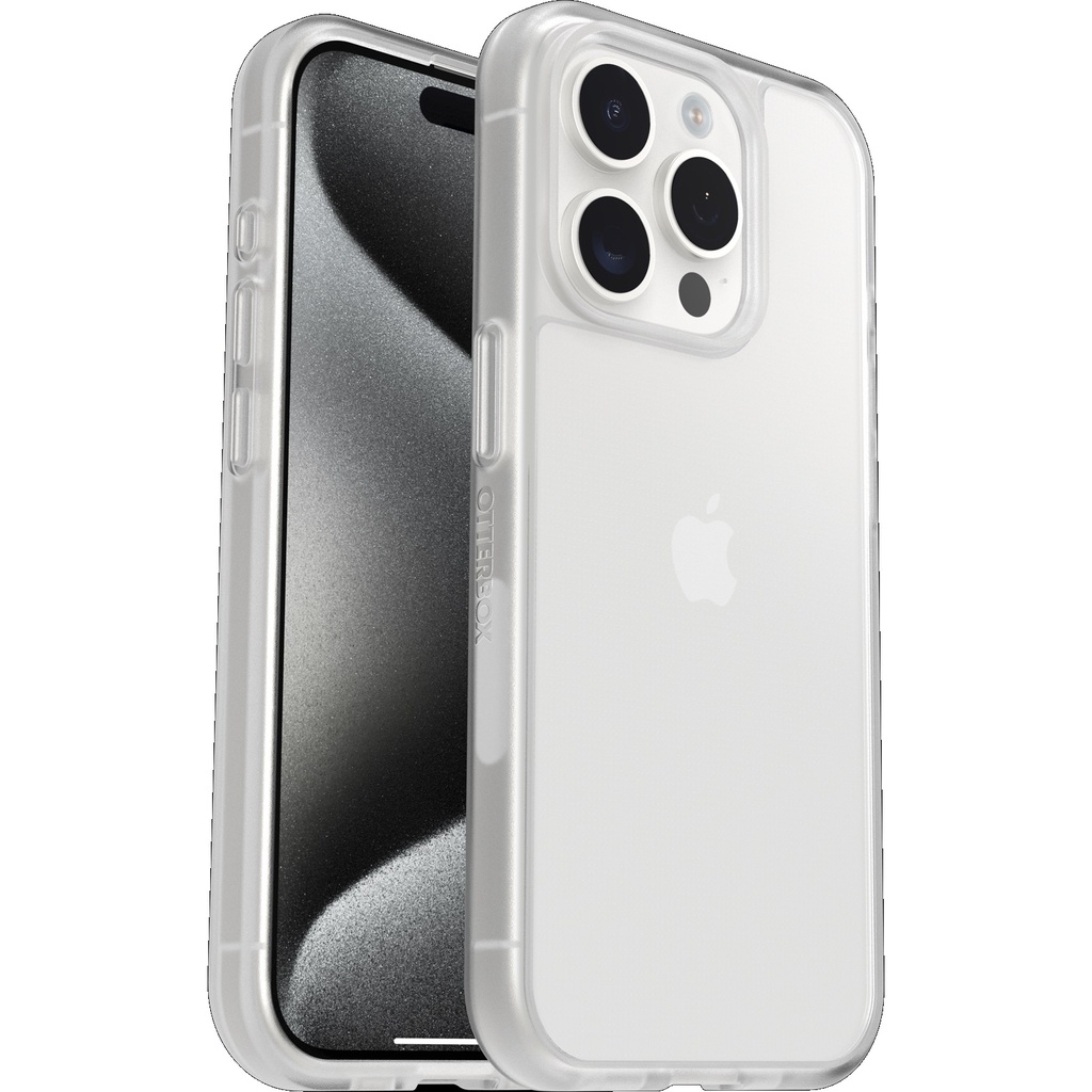 [840304731398] OtterBox React Apple iPhone 15 Pro (6.1") Case Clear - (77-92756), Antimicrobial, DROP+ Military Standard, Hard Case,Soft Grip,7 Years Warranty