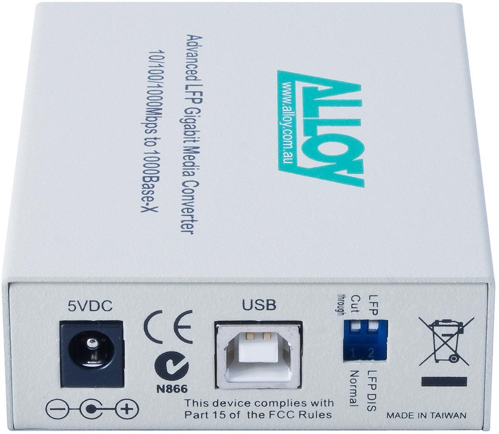 GCR2000ST Alloy  10/100/1000Base-T to Gigabit Fibre (ST) Converter with LFP via FEF or FM. 220m or 550m