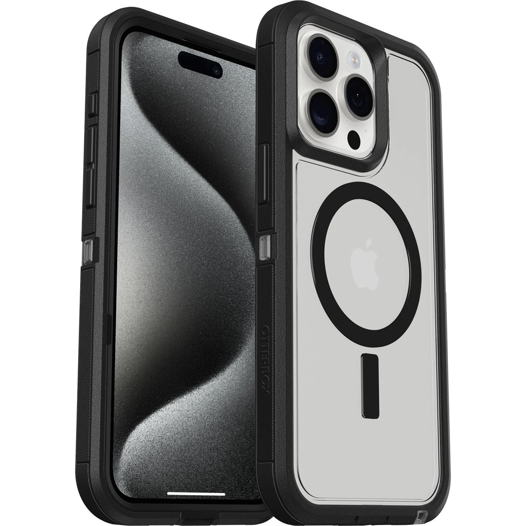 840304736782 OtterBox Defender XT MagSafe Apple iPhone 15 Pro Max (6.7") Case Dark Side (Clear / Black) - (77-93313),DROP+ 5X Military Standard, 7 Years Warranty