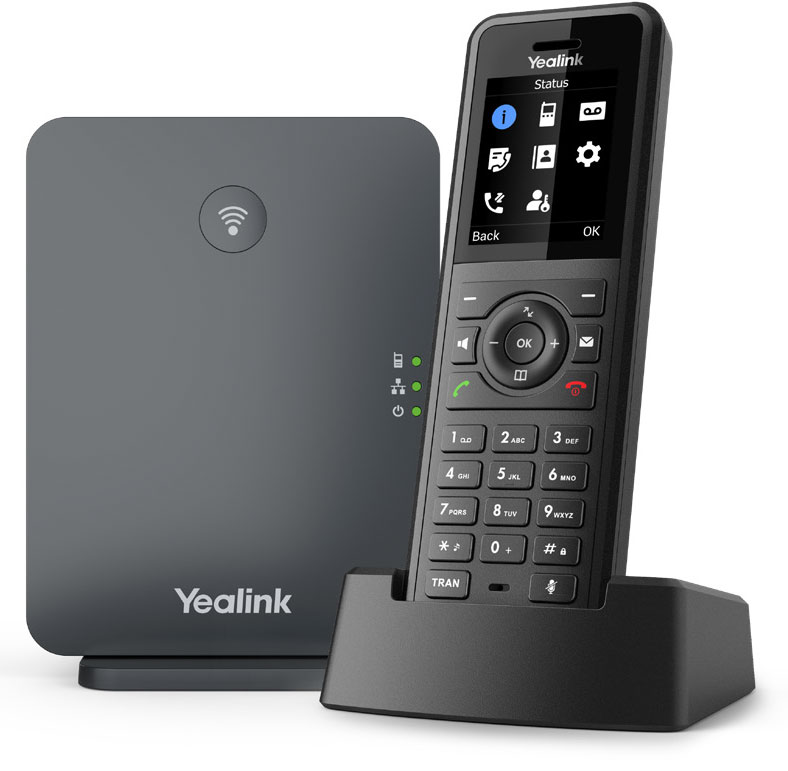 [6938818310278] Yealink W77P High-Performance IP DECT Solution including W57R Rugged Handset And W70B Base Station, Up To 20 Simultaneous Calls, Noise Cancellation