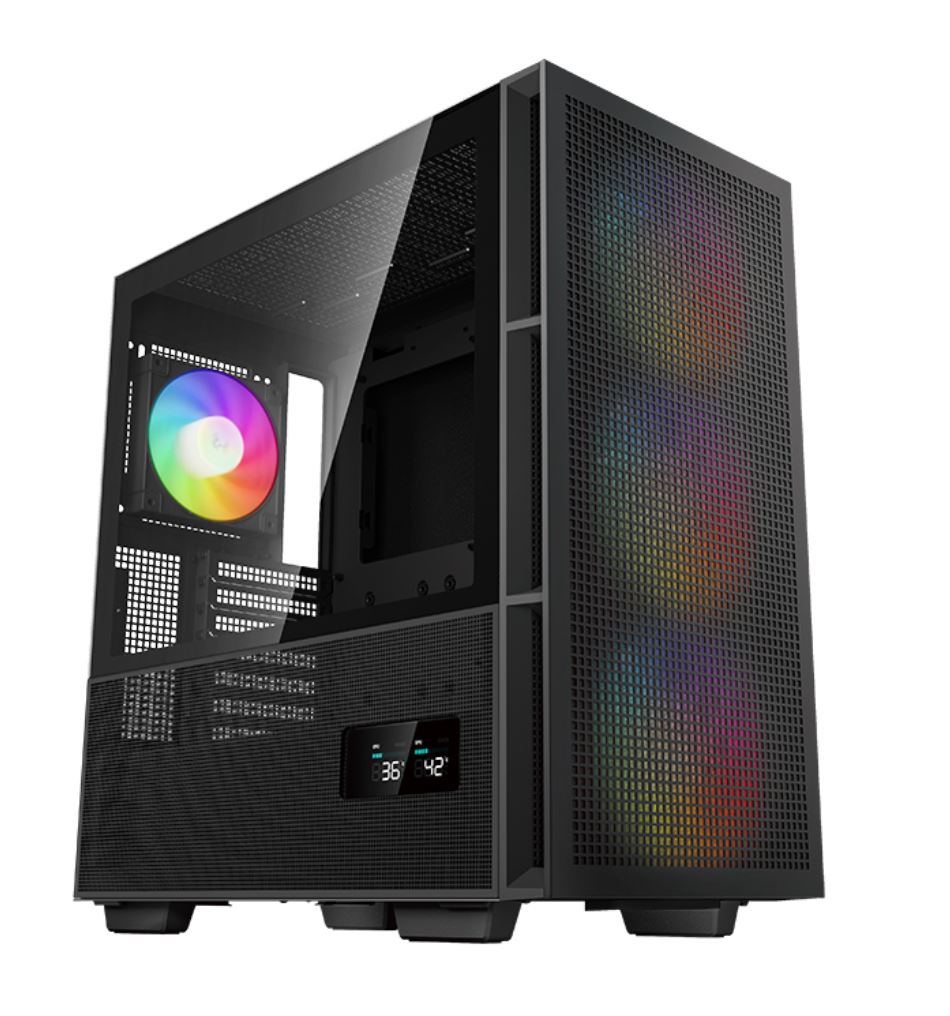 6933412774860 DeepCool CH560 DIGITAL High Airflow Mid-Tower ATX Case, Digital Status Display, Magnetic Hybrid Mesh,Tempered Glass, 3 Pre-Installed 140mm ARGB Fans
