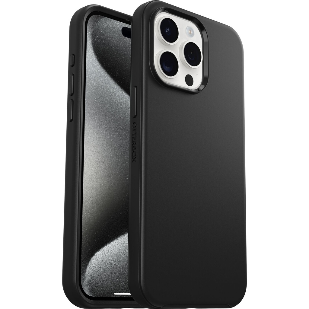 [840304732777] OtterBox Symmetry+ MagSafe Apple iPhone 15 Pro Max (6.7") Case Black - (77-92897), Antimicrobial, DROP+ 3X Military Standard, 7 Years Warranty