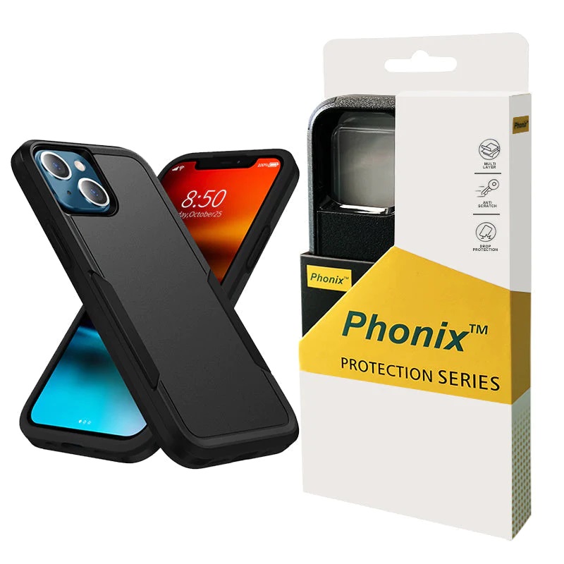 [6976552040051] Phonix Apple iPhone 15 Pro (6.1") Armor Rugged Case Black - Military-Grade,  Multi layers, No-Slip, Sleek, ultimate protection