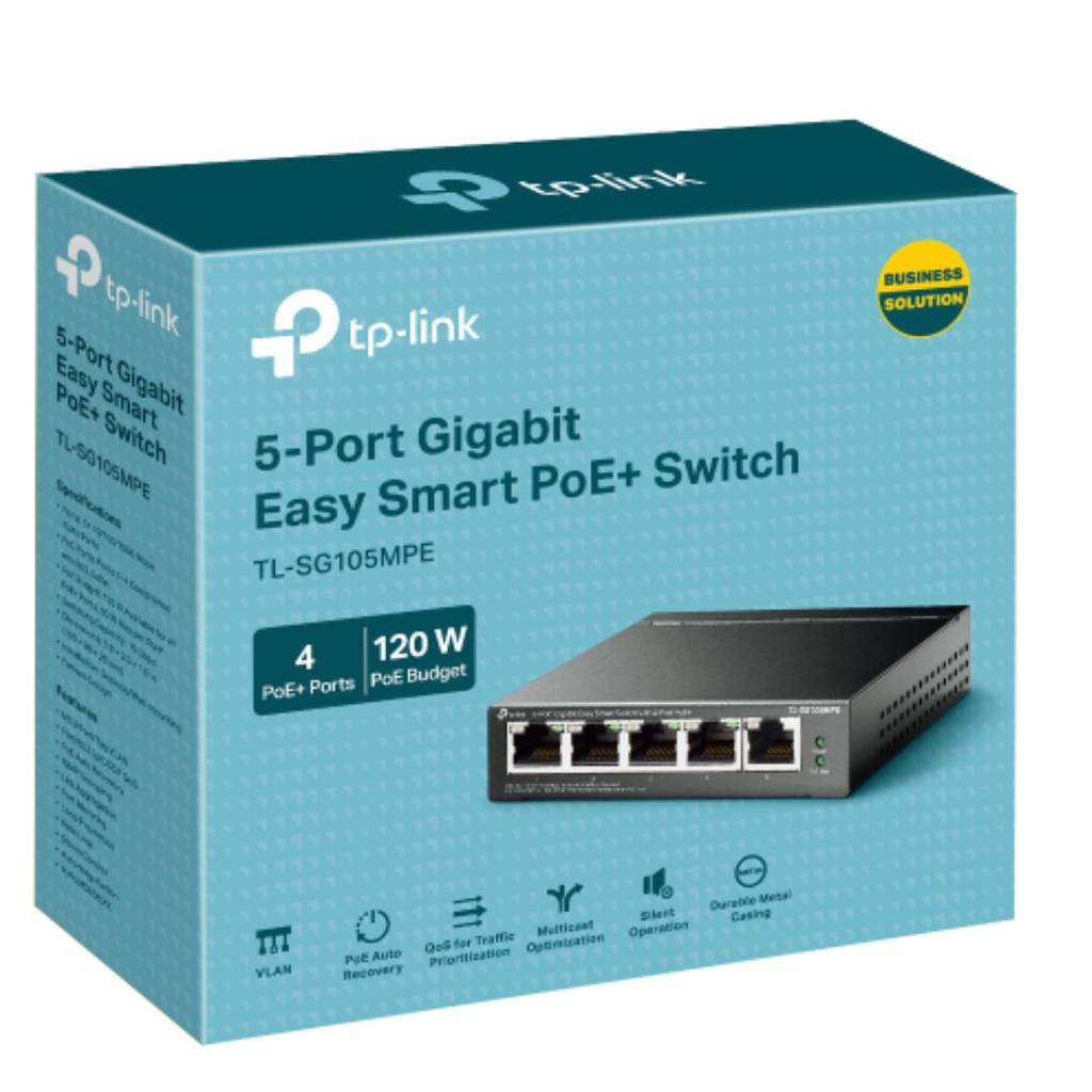4895252500264 TP-Link TL-SG105MPE 5-Port Gigabit Easy Smart Switch with 4-Port PoE+