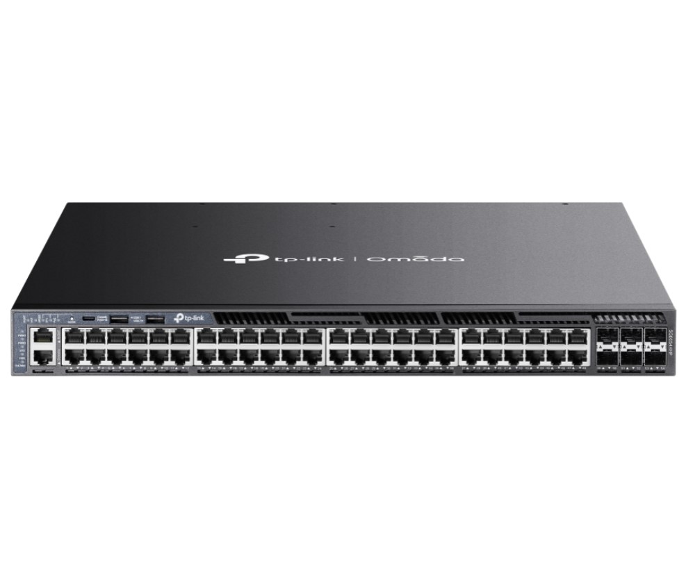 4895252501414 TP-Link SG6654XHP Omada 48-PortGigabit Stackable L3 Managed PoE+ Switch with 6 10GE SFP+ Slot, 48× Gigabit PoE+ RJ45 Ports, 6× 10G SFP+ Slots, RJ45/Ty