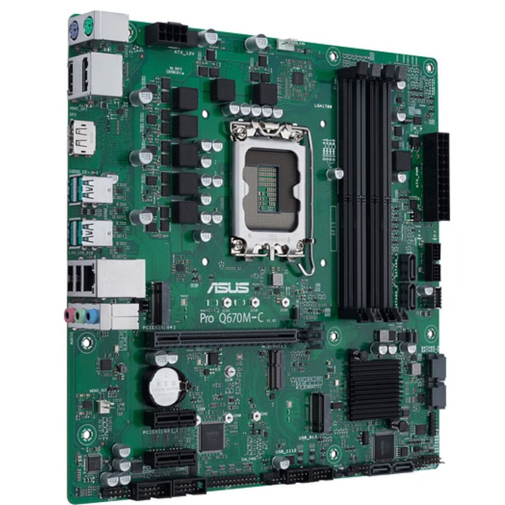 [4711081518389] ASUS Q670M PRO Q670M-C-CSM Intel LGA 1700 Micro-ATX Business Motherboard, 4xDDR5~128GB,1x PCIe 4.0/3.0 x16 slot,1Gb Ethernet