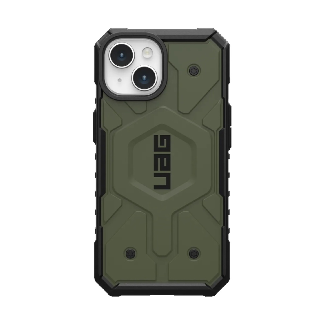 [840283909696] UAG Pathfinder MagSafe Apple iPhone 15 (6.1") Rugged Case - Olive Drab (114291117272), 18ft. Drop Protection (5.4M), Tactical Grip, 10 Years Warranty
