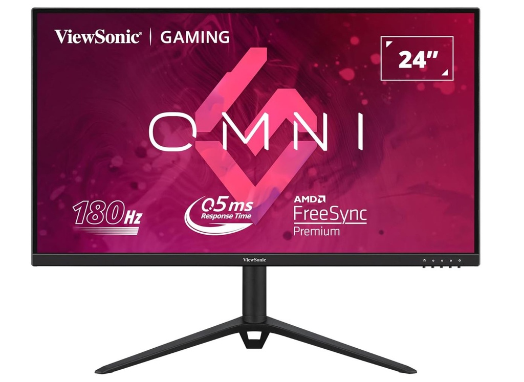 [766907019261] ViewSonic 24” 180Hz 0.5ms, Fast IPS, Crisp Image and Smooth play. VESA Clear MR certified, Freesync, Adaptive Sync, Speakers, HDMI  DP Gaming Monitor