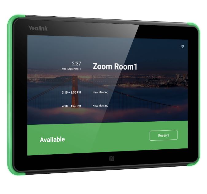 6938818317567 Yealink RoomPanel Plus- Black; Touch Screen Scheduler is a 10.1-inch multifunctional meeting room schedule panel, Yealink Platform, Microsoft Teams