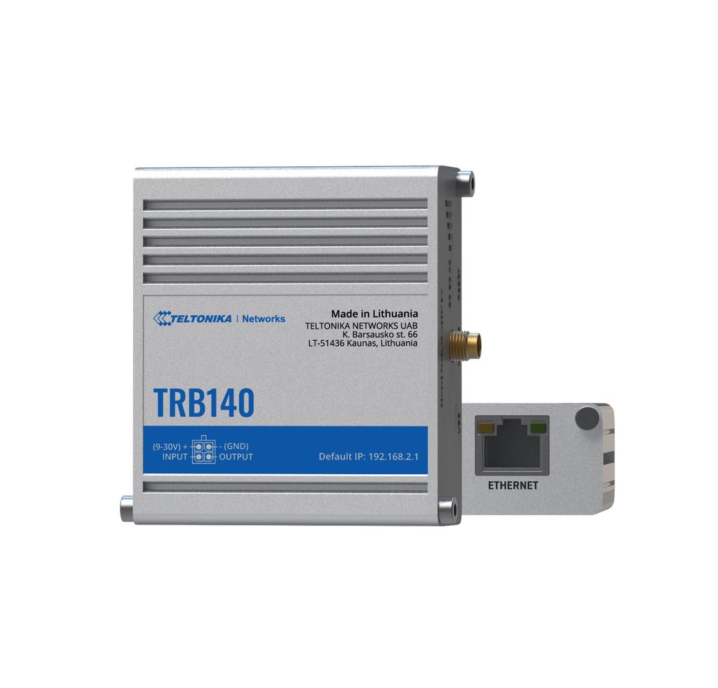 [4779027312408] Teltonika TRB140 Industrial Rugged LTE Gateway, 4G/LTE (Cat 4), Compatible with Industrial DNP3  Modbus Communication Protocols, PSU included