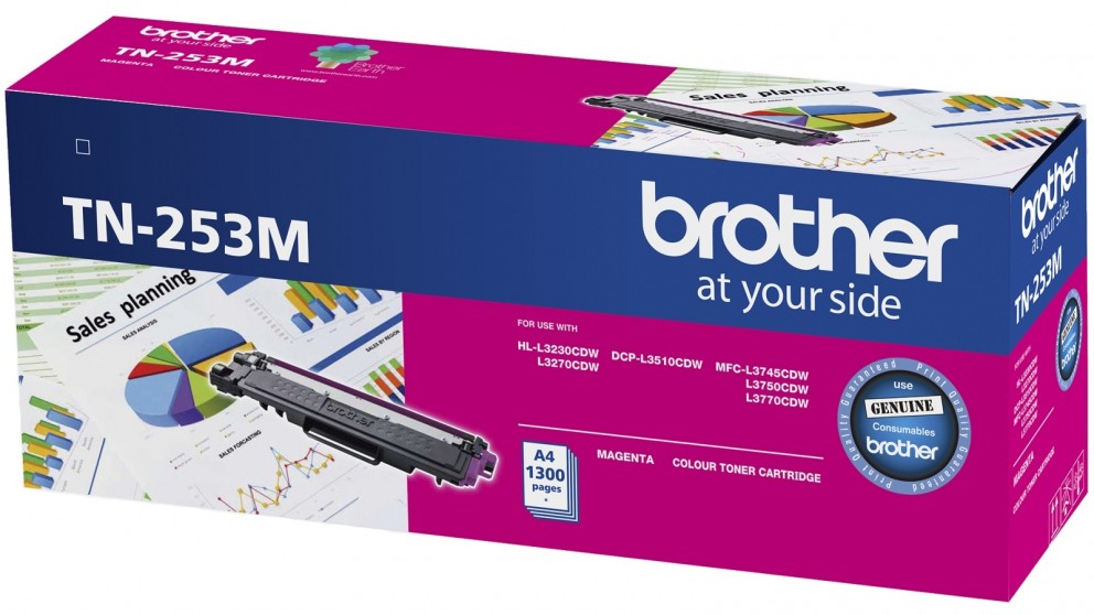 4977766791045 Brother TN-253M Magenta Toner Cartridge to Suit -  HL-3230CDW/3270CDW/DCP-L3015CDW/MFC-L3745CDW/L3750CDW/L3770CDW (1,300 Pages)