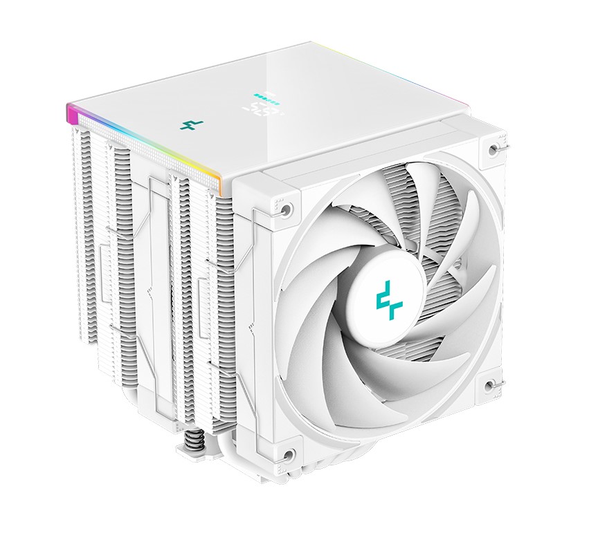 6933412728238 DeepCool AK620 Digital White High Performance Dual Tower CPU Cooler, 6 Copper Heat Pipes, 2x 120 FDB Fans, 260W Heat Dissipation LGA2066/2011-v3/1200/