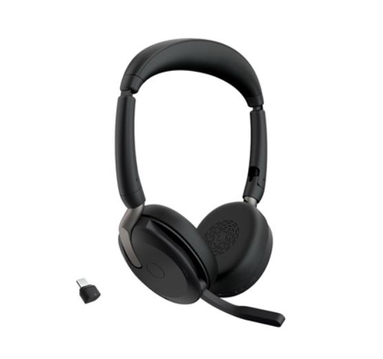 [5706991029116] Jabra Evolve2 65 Flex MS Teams, Stereo Bluetooth Headset, Link380c USB-C Dongle, Foldable Design, 2Yr Warranty ANC, 20 hours battery life, 30m Range