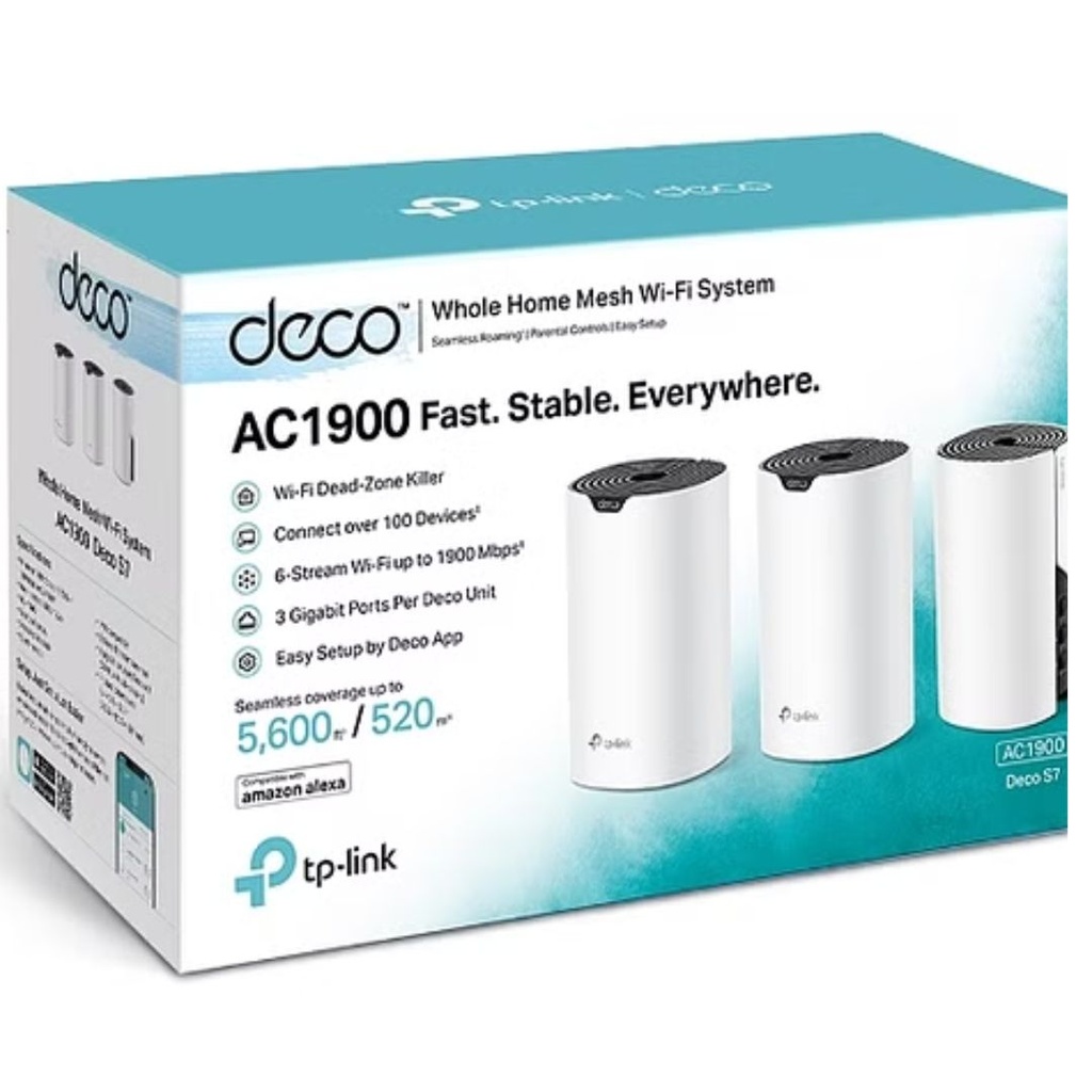 6935364073022 TP-Link Deco S7 AC1900 Whole Home Mesh Wi-Fi System (3-pack)