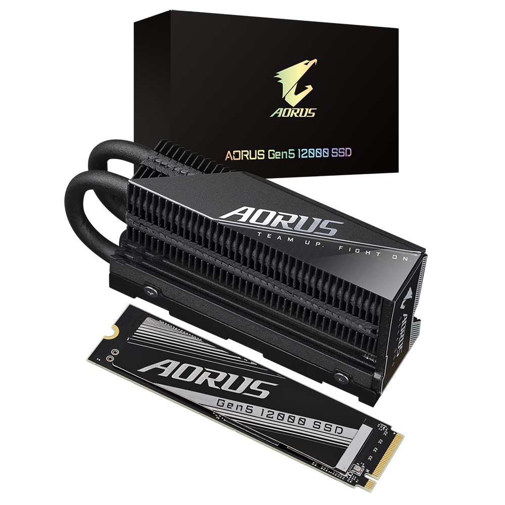 4719331855956 Gigabyte AORUS Gen5 12000 SSD 2TB,  PCIe 5.0 x4, NVMe 2.0, Sequential Read Speed : up to 12,400 MB/s, Sequential Write speed up to 11,800 MB/s