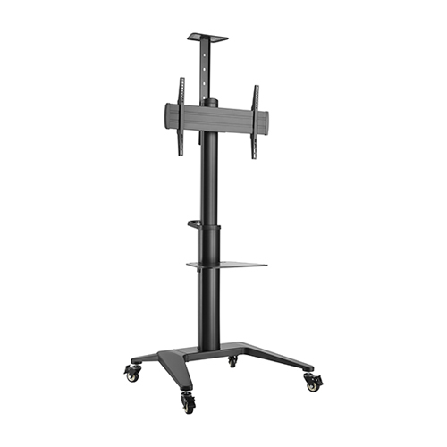 6956745168519 Brateck Ultra-Modern Aluminum TV Cart (Landscape/Portrait Orientation)  Fit 37"-70" Up to 70Kg - Black (LS)