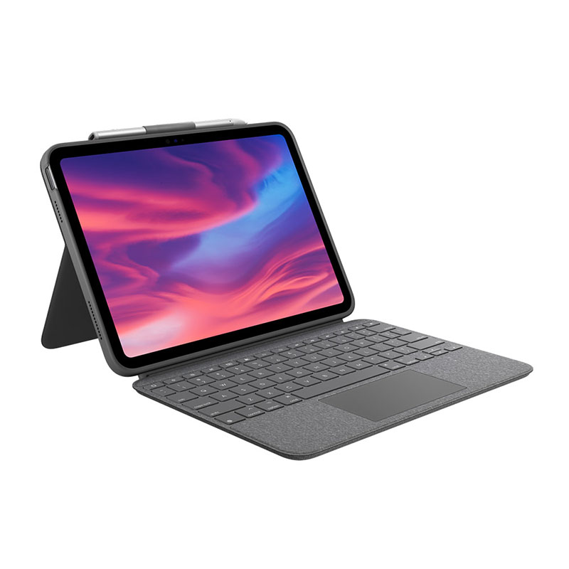 97855182227 LOGITECH COMBO TOUCH FOR iPAD -Oxford Grey Backlit detachable keyboard case with trackpad for iPad (10th gen) 1-Year Limited Hardware Warranty