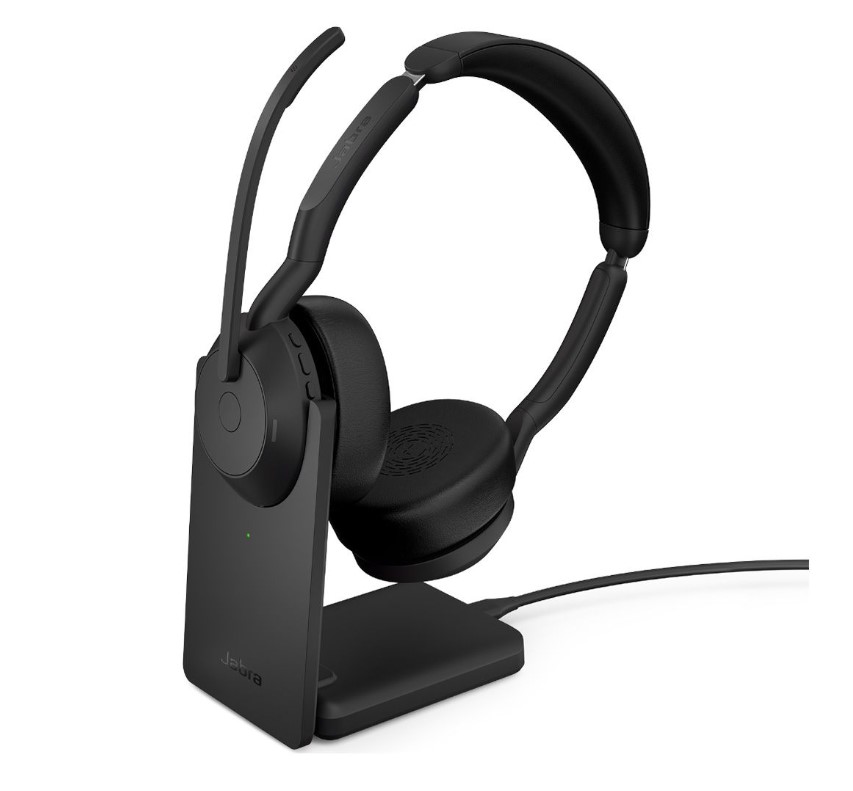 [SPJ-EVL2-55-UC-S-STC] Jabra  Evolve2 55, USB C, UC, Stereo, Stand, Active Noise Cancellation (ANC), Link 380 Bluetooth® Adapter ,30m Wireless Range, 18 Hours Battery Life