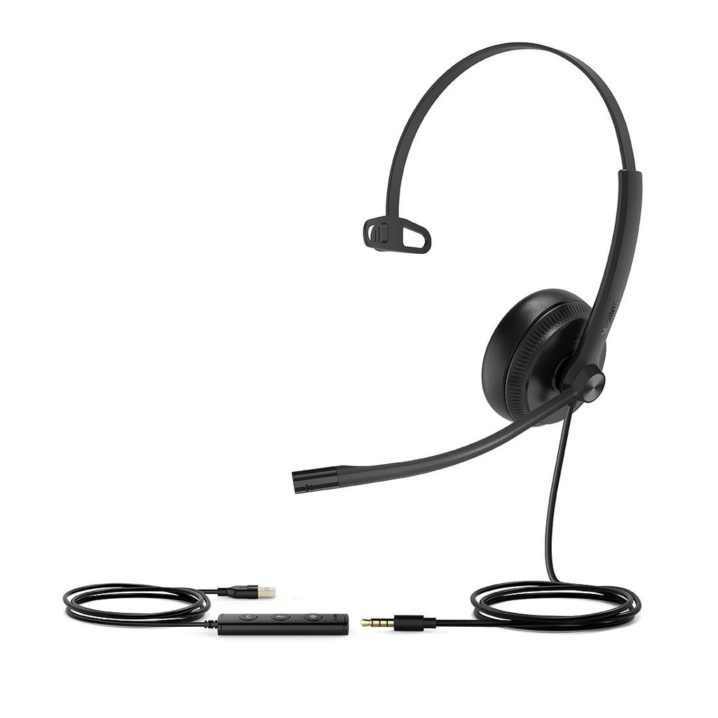 6938818308022 Yealink UH34 Special Edition Mono UC USB Headset, USB-A  3.5mm, Audio Clarity, Noise Cancelling Microphone, Leather Ear Cushions, YHC20 Controller