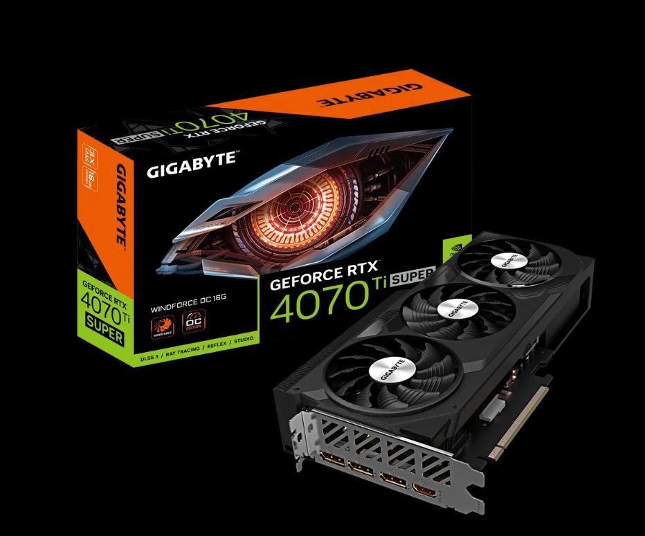 4719331354121 Gigabyte nVidia GeForce RTX 4070 Ti Super WF3 OC 16GD GDDR6X Video Card, PCI-E 4.0, 2625 Core Clock, RGB Fusion 3x DP 1.4a, 1x HDMI 2.1a