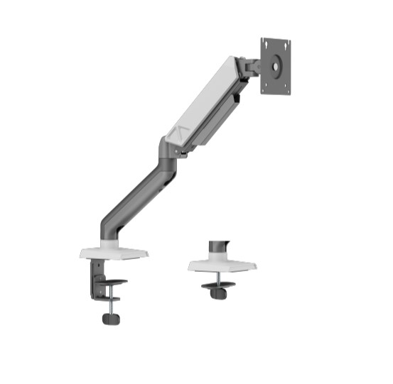 [6956745179232] Brateck LDT88-C012 SINGLE SCREEN RUGGED MECHANICAL SPRING MONITOR ARM For most 17"~32" Monitors, Space Grey  White (LS)
