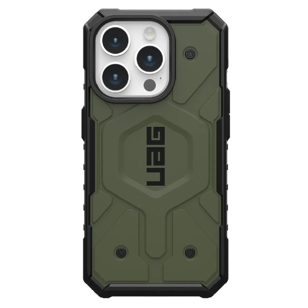 [840283909450] UAG Pathfinder MagSafe Apple iPhone 15 Pro (6.1") Rugged Case - Olive Drab (114281117272),18ft. Drop Protection (5.4M),Tactical Grip,10 Years Warranty