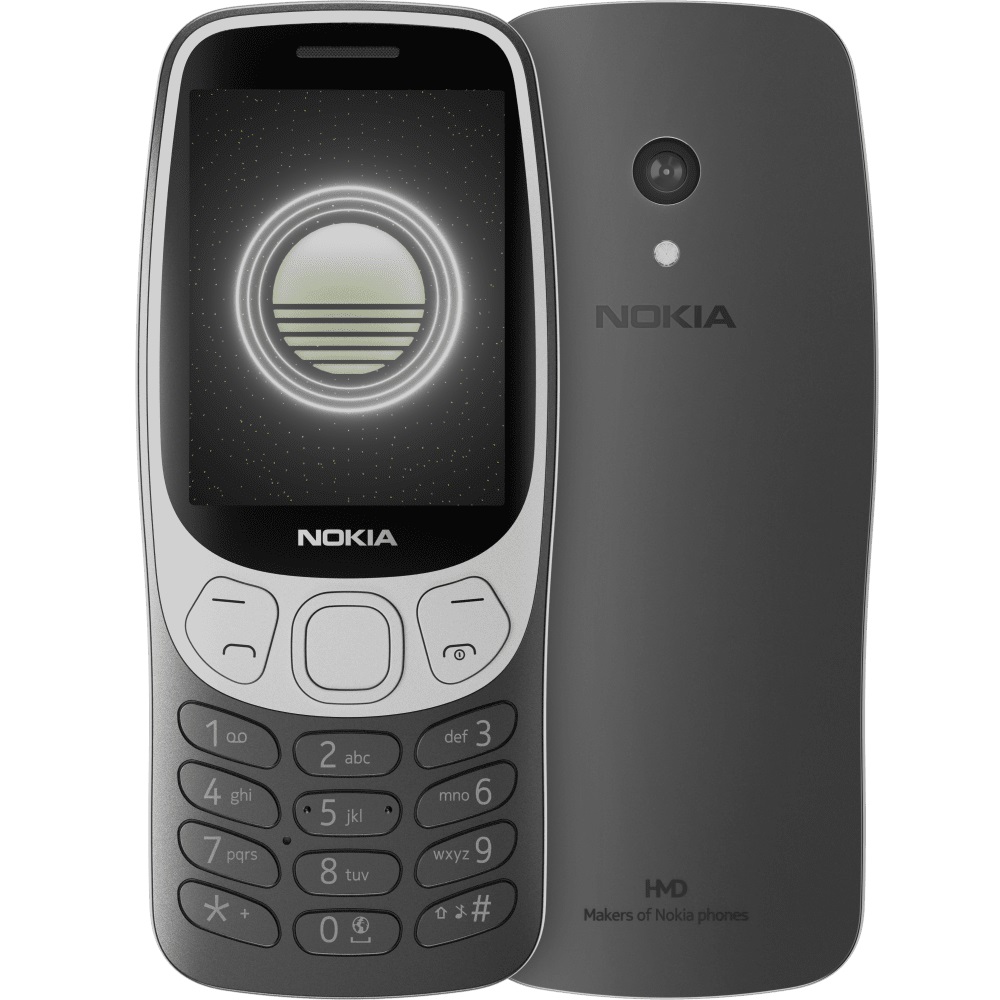 Nokia 3210 4G 128MB - Grunge Black (1GF025CPA2L06) *AU STOCK*, 2.4", 2.8", 64/128MB, 2MP, Dual SIM, 1450mAh Removable, 2 Years Warranty