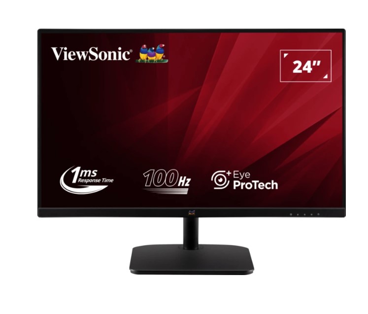 MNV-VA2432-MH-100 ViewSonic 24” Office Ultra Thin Bezel + SuperClear IPS, 2x Speakers, 4ms 100h FHD 1080, HDMI, VGA, 3.5 Audio, Multi-View, Eye Care. VESA 75m, Monitor