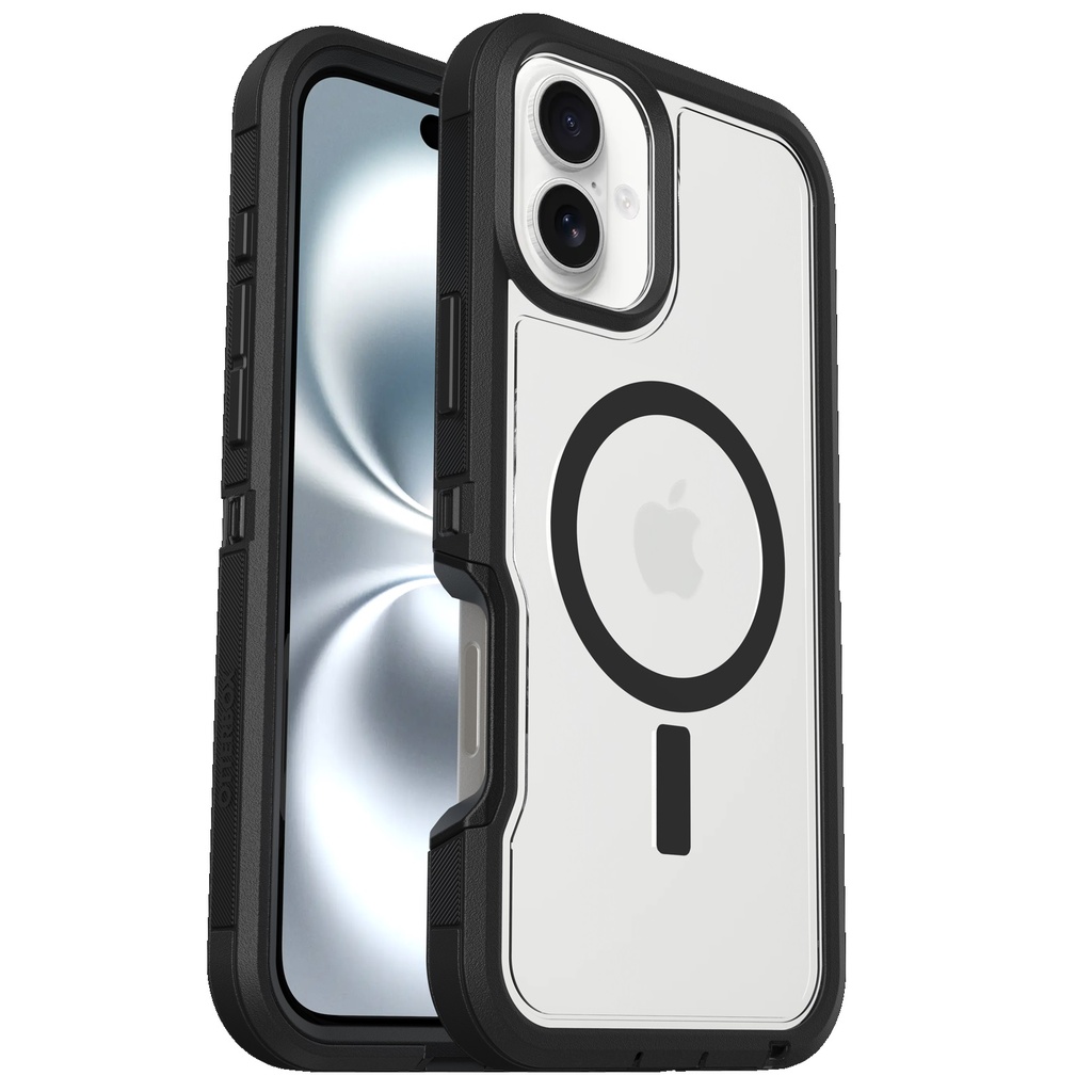 840304768721 OtterBox Defender XT MagSafe Apple iPhone 16 Plus (6.7") Case Clear/Black - (77-96044), DROP+ 7X Military Standard,Multi-Layer, 7 Years Warranty