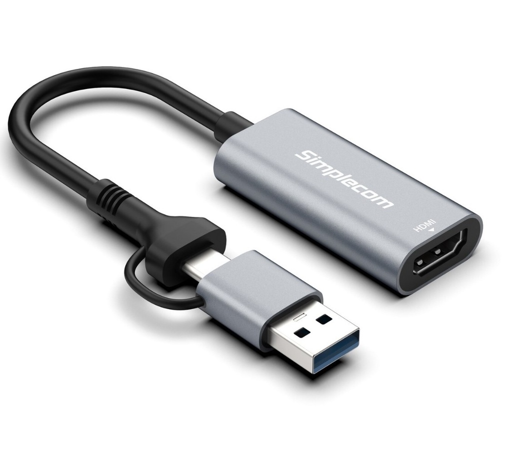 9350414003571 Simplecom DA306C USB 3.0 and USB-C to HDMI Video Card Adapter Full HD 1080p