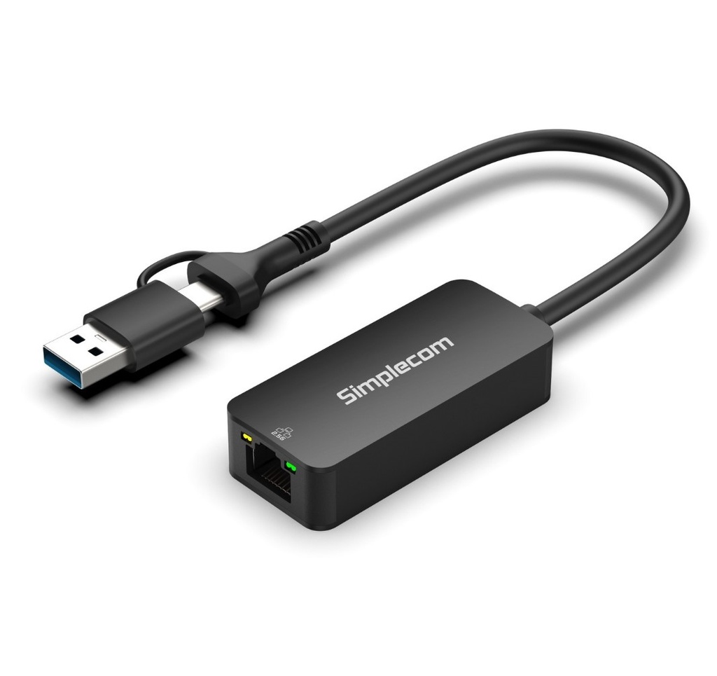 9350414003618 Simplecom NU405C SuperSpeed USB-C and USB-A to 2.5G Ethernet Network Adapter 2.5Gbps LAN