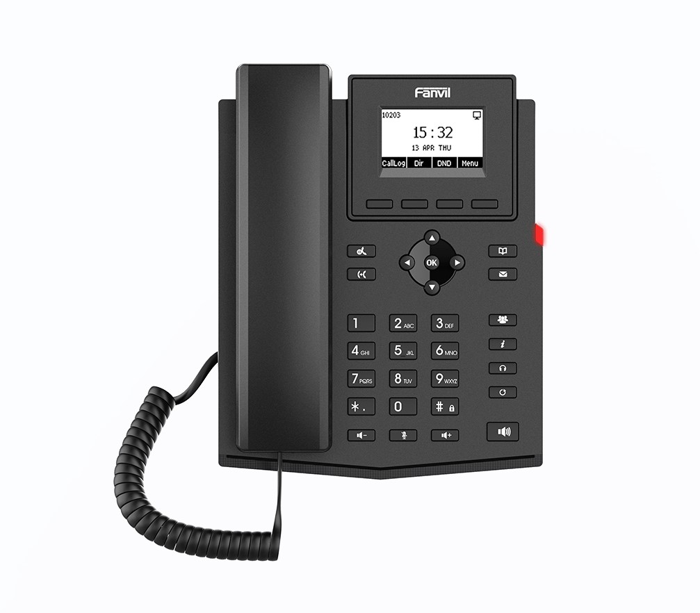 [IPF-X301P] Fanvil X301P Entry Level IP Phone, 2.3” Dot-matrix screen, 10/100Mbps, PoE, Cost-Effective SIP Phone With Multi-Function, 6-Way Audio Conference, 2SIP